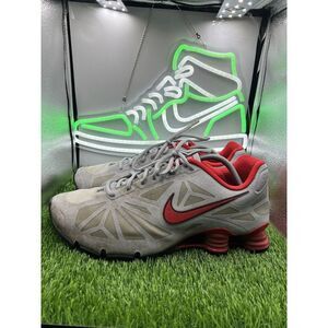 Nike Shox Turbo 14 Wolf Grey/Red‎ Running Shoes 31760-003 Mens Size 12